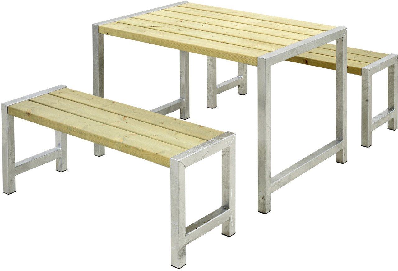 Plus Cafegarnitur Tisch und 2 Bänke Druckimprägniert Plus Cafegarnitur Tisch und 2 Bänke Druckimprägniert von Plus