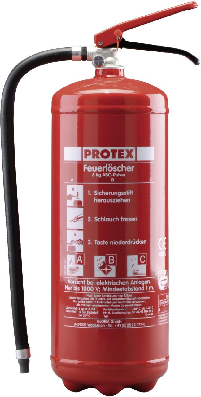 Protex Feuerlöscher PDE 6 GA Pulver Löschmittel von Protex