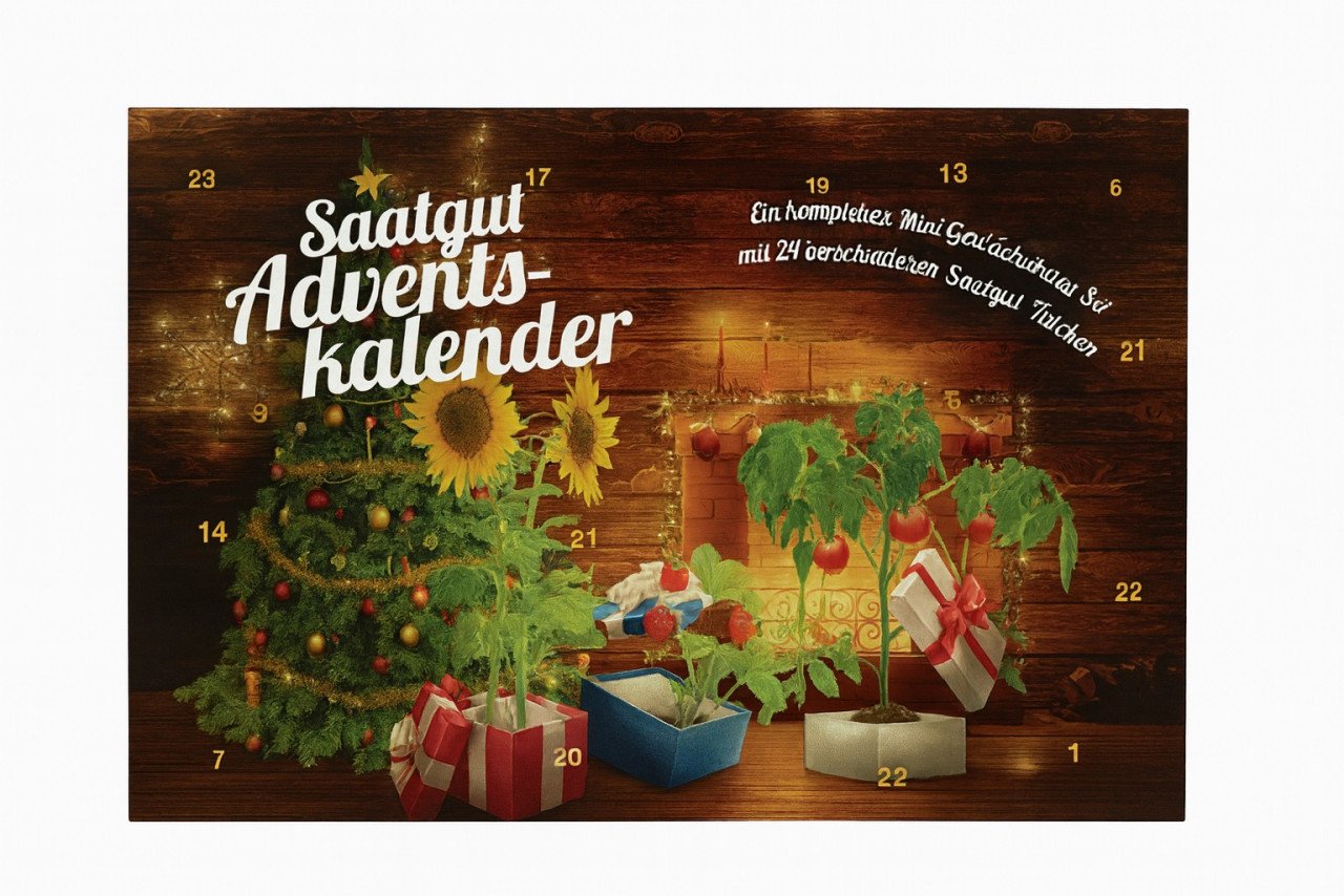 Saatgut Adventskalender Kamin mit komplettem Mini Gewächshaus Set Saatgut Adventskalender Kamin mit komplettem Mini Gewächshaus Set von Weitere