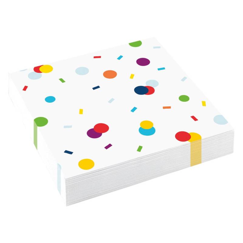 Servietten Confetti Birthday 20 Stück 33 x 33 cm von Amscan
