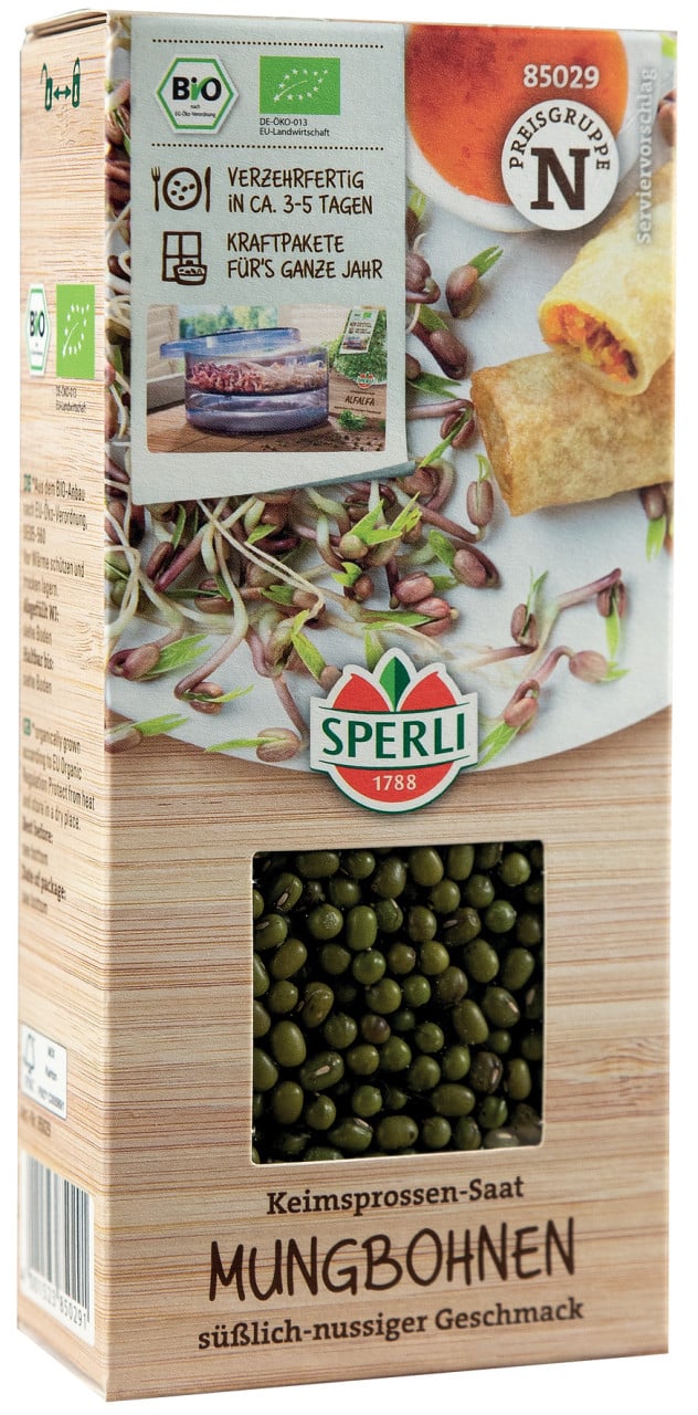 Sperli BIO Keimsprossen-Saat Mungbohnen von Sperli