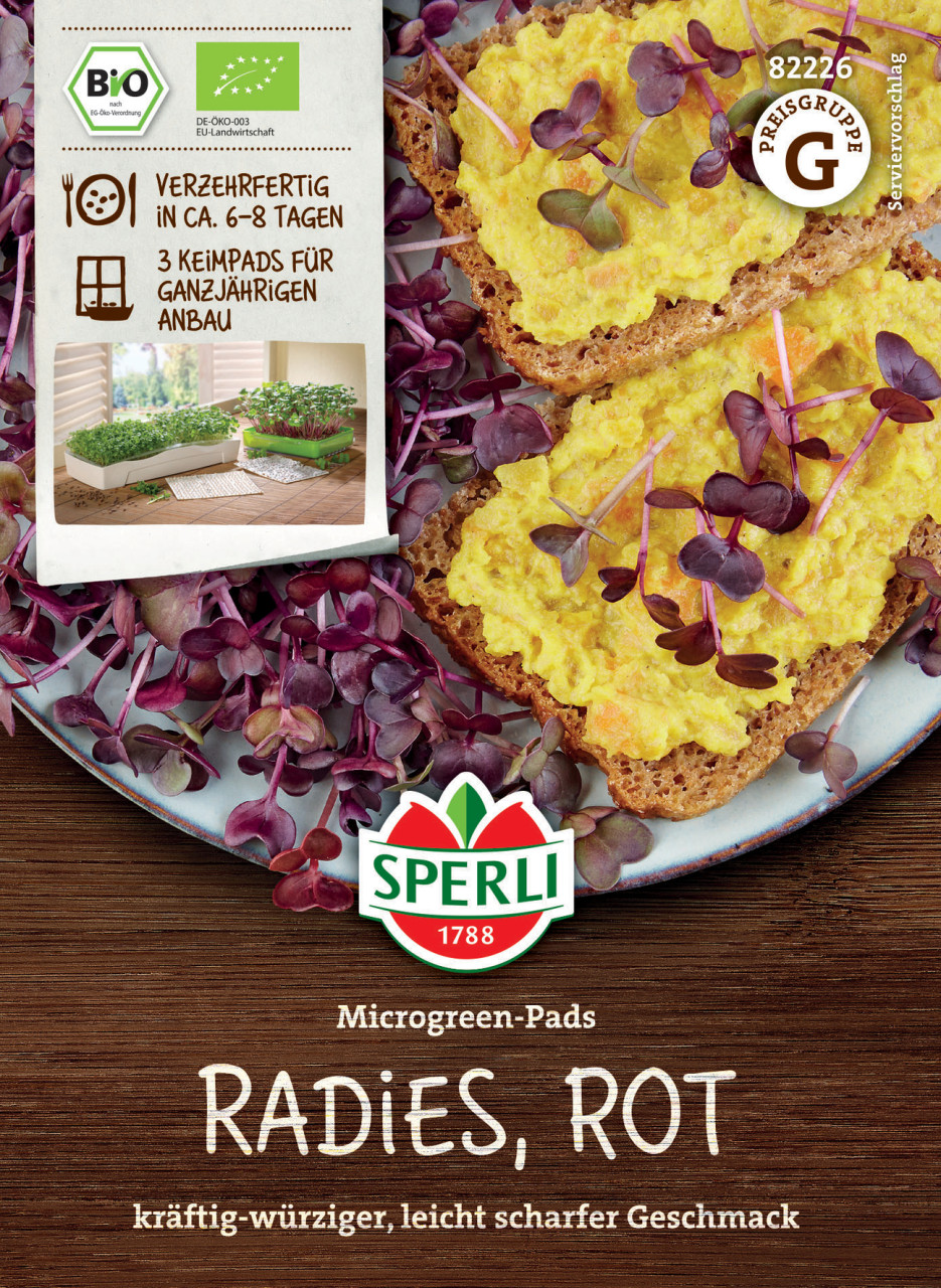 Sperli BIO Microgreen-Pads Radieschen rot Nachfüllpad von Sperli