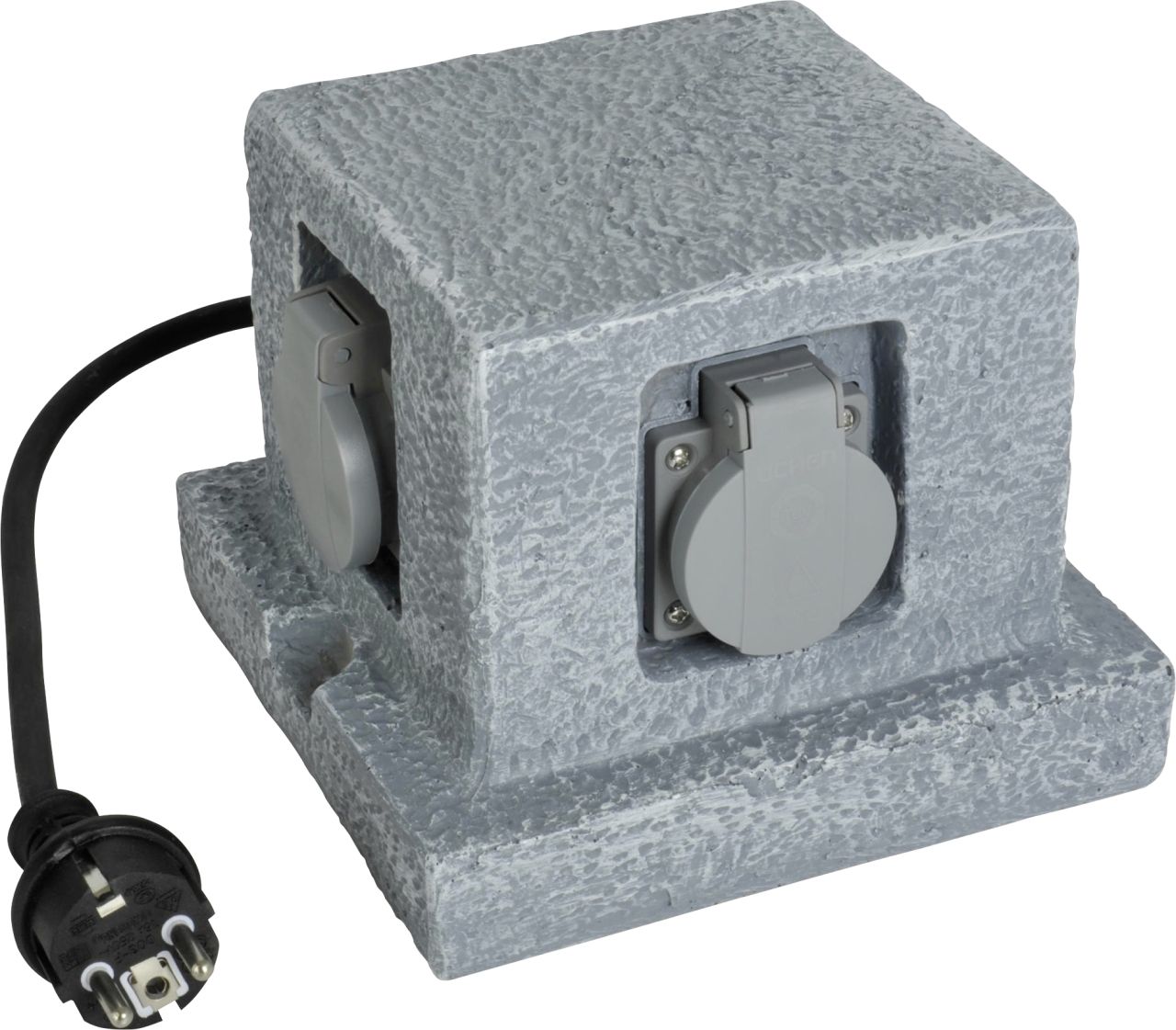 Steckdosen-Verteiler Granit 4 Steckdosen, 1,5 m Zuleitung von Unitec Elektro
