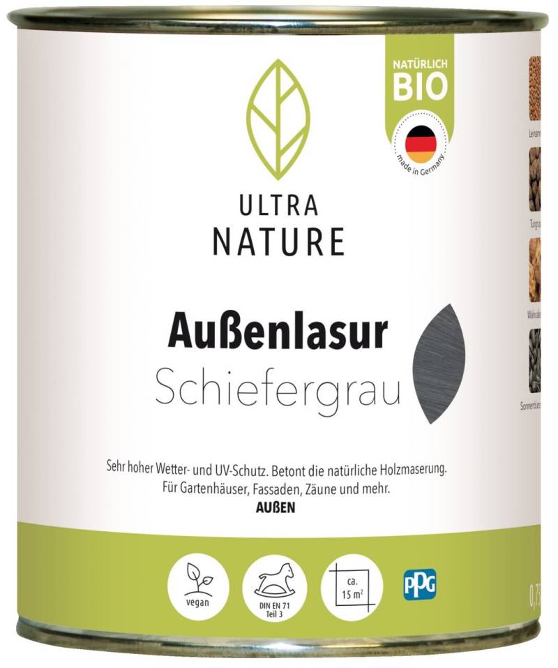 Ultra Nature Außenlasur 750 ml schiefergrau von Ultra Nature