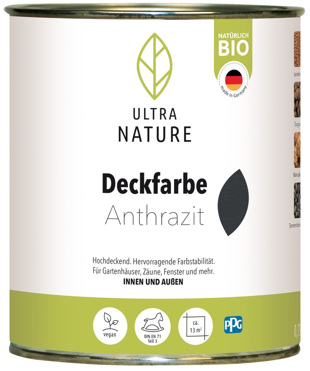 Ultra Nature Deckfarbe 750 ml anthrazit von Weitere