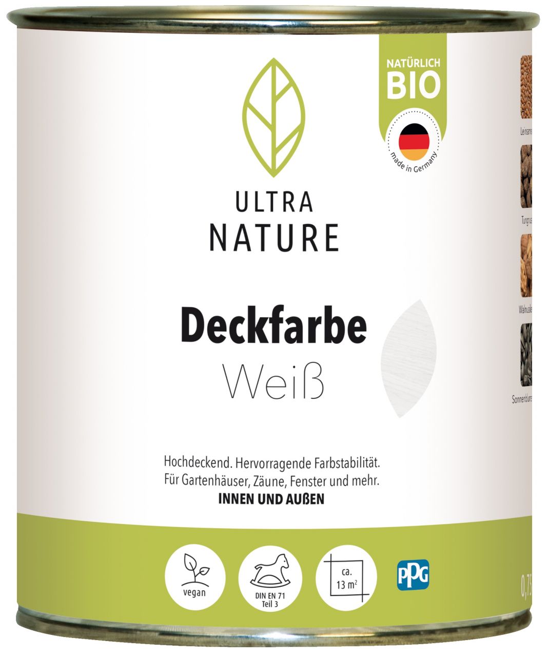 Ultra Nature Deckfarbe 750 ml weiß von Weitere