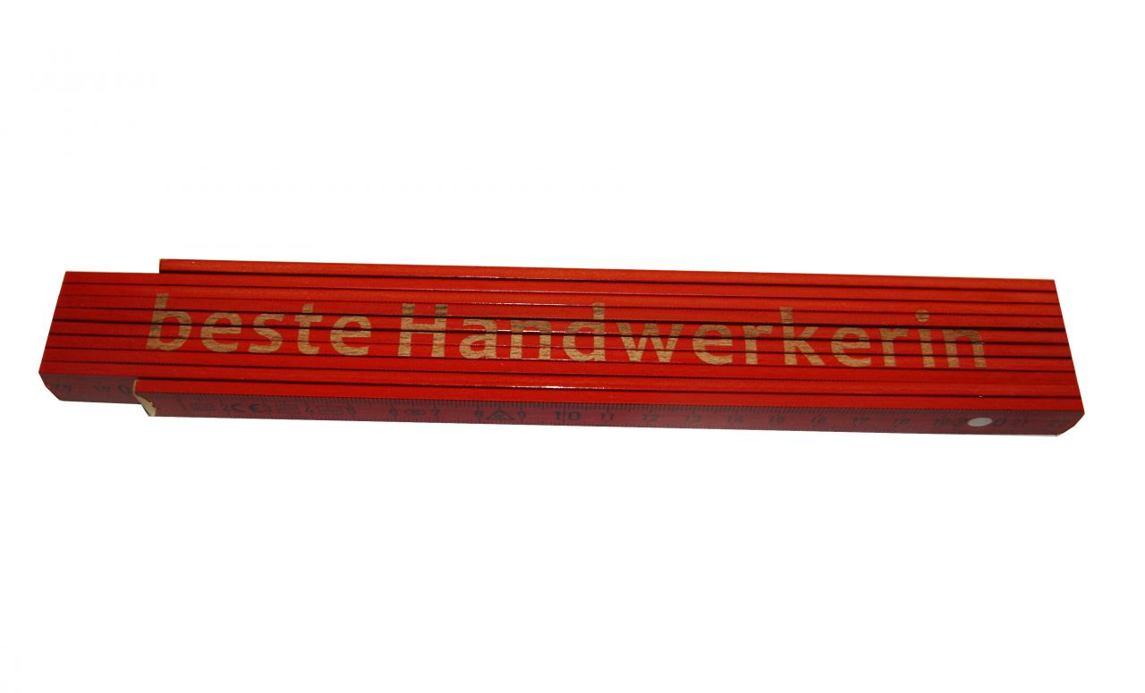 Zollstock Beste Handwerkerin 2 m rot von Weitere