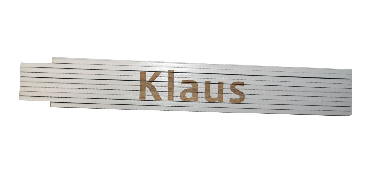 Zollstock Klaus 2 m weiß von Weitere