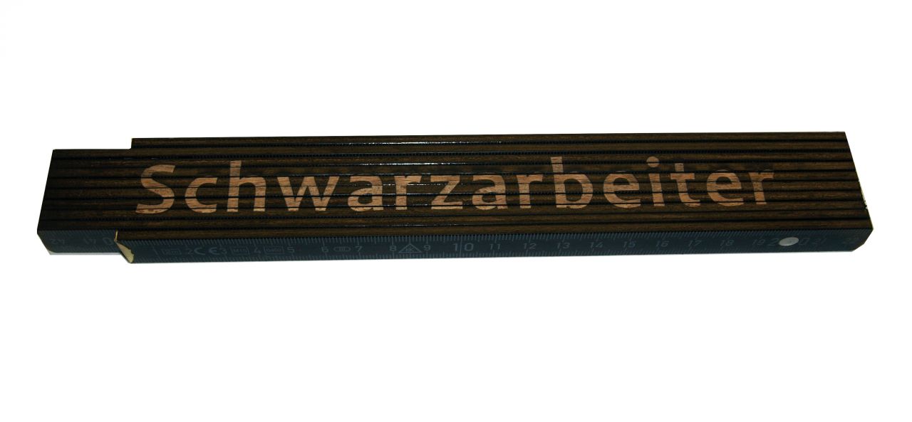 Zollstock Schwarzarbeiter 2 m schwarz von Weitere