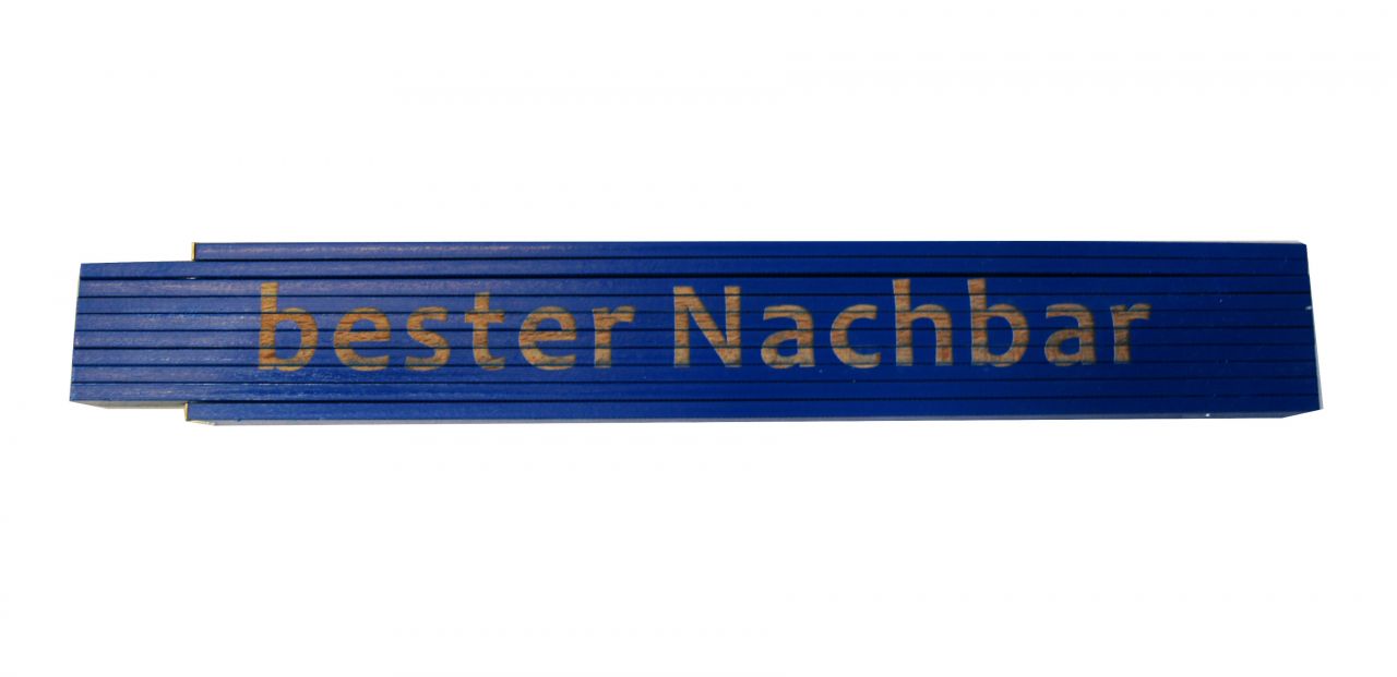 Zollstock bester Nachbar 2 m blau von Weitere