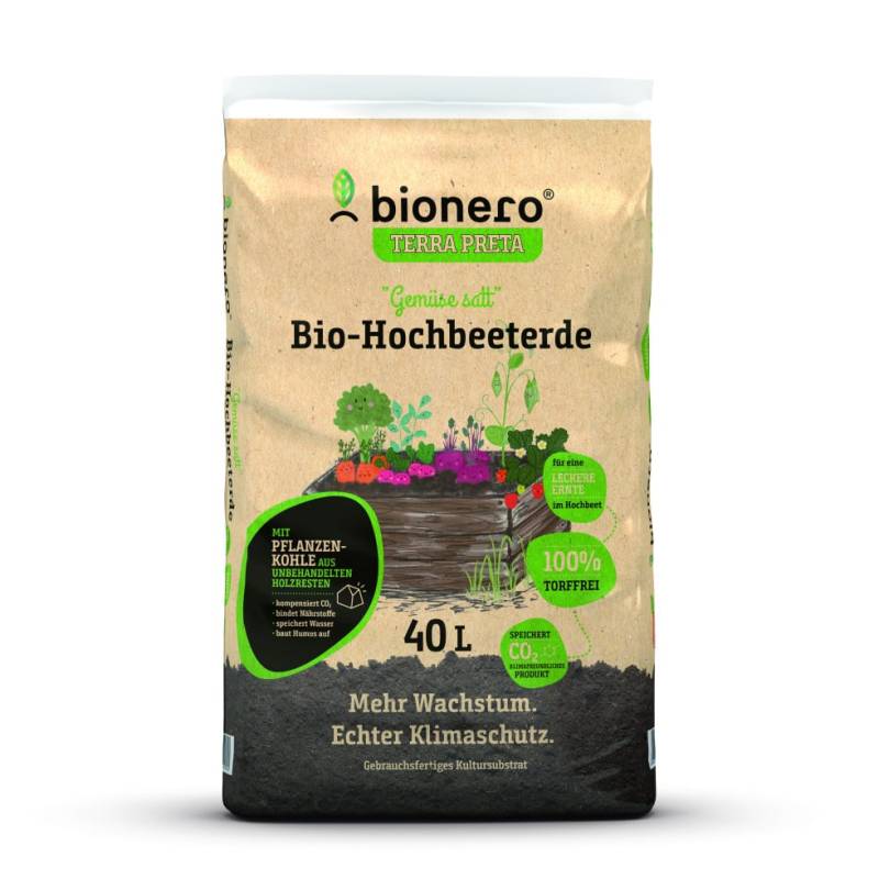 bionero Bio Hochbeeterde Gemüse satt 40 L torffrei von bionero