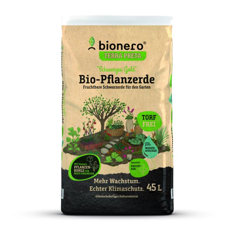 bionero Bio-Pflanzerde Schwarzes Gold 45 L torffrei von bionero