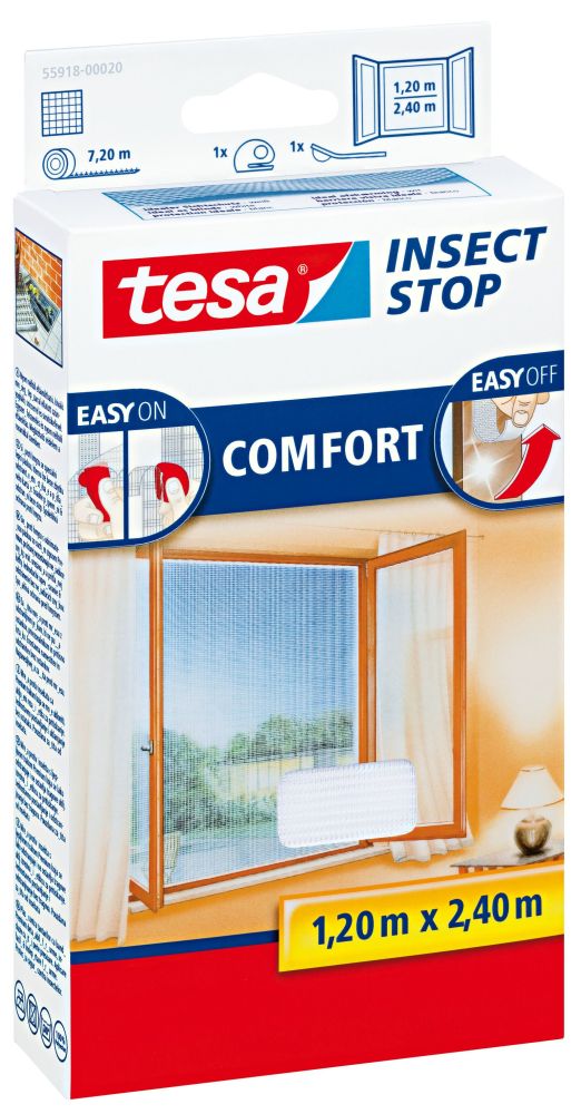 tesa Insektenschutz-Fenster COMFORT 120 x 240 cm weiß von Tesa