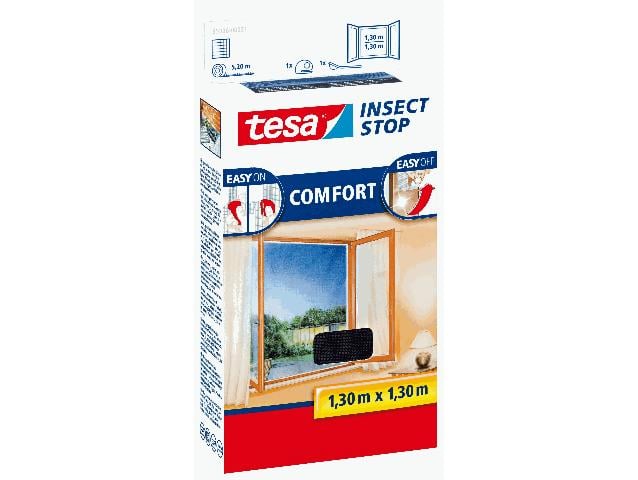 tesa Insektenschutz-Fenster COMFORT 130 x 130 cm anthrazit von Tesa