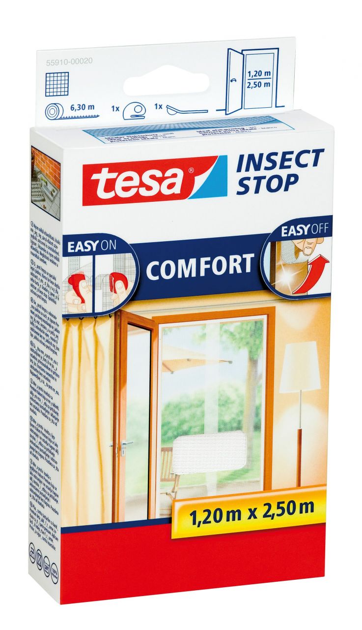tesa Insektenschutz-Klettbandsystem 2 x (0,65 m x 2,5 m) weiß von Tesa