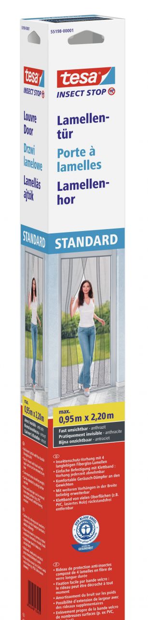 tesa Insektenschutz-Lamellenvorhang STANDARD 0,95 m x 2,20 m schwarz von Tesa