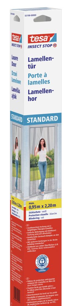 tesa Insektenschutz-Lamellenvorhang STANDARD weiß 0,95 m x 2,20 m weiß von Tesa