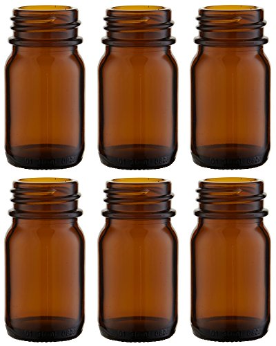 Weithalsflaschen 6 x 30ml Braunglas OHNE Schraubverschluss, Schraubgläser, Weithalsgläser, Braunglasflaschen *** von Weithalsflaschen