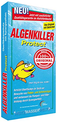 Algenkiller Protect® - Wasserpflege für Garten- und Schwimmteiche (150 g - für max. 10.000 Liter) von Algenkiller Protect