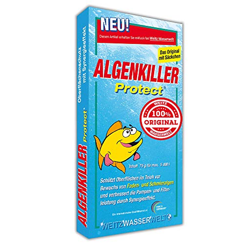 Algenkiller Protect® - Wasserpflege für Garten- und Schwimmteiche (75 g - für max. 5.000 Liter) von Algenkiller Protect