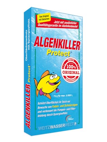 ALGENKILLER Protect® - Der Algenenferner für den Teich. Algen und Grünbelag abbau mit Synergieeffekt verbessert die Pumpen- und Filterleistung. Optimaler Oberflächenschutz mit Langzeitwirkung. ALGENKILLER Protect® - Der Algenenferner für den Teich. Algen und Grünbelag abbau mit Synergieeffekt verbessert die Pumpen- und Filterleistung. Optimaler Oberflächenschutz mit Langzeitwirkung. von Algenkiller Protect