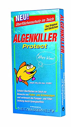 Weitz Algenkiller Protect - 300g - für bis zu 20 000 Liter Teichwasser - POWERHAUS24 Pflanzkorb! von Weitz