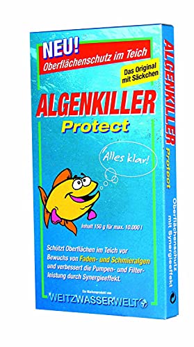 Weitz Algenkiller Protect - 450g - für bis zu 30 000 Liter Teichwasser - POWERHAUS24 Pflanzkorb! von Weitz