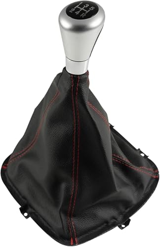 Auto-Schaltknauf-Adapter Auto-Styling-Zubehör für Great Wall Hover H3 H5 2010 2011 2012 2013 Schaltknauf Hebel Schalthebelmanschette Staubschutz(Black Red Stitch) von Weixxoai