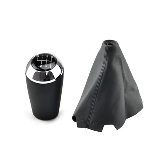 Weixxoai Auto-Schaltknauf-Adapter 5/6 für Geschwindigkeit Schaltknauf Kompatibel für Mit für Mazda 3 BK BL 5 CR CW 6 II GH CX-7 ER MX-5 NC III MT Leder Hebel Headball Zubehör(Silber,6 Speed B) von Weixxoai
