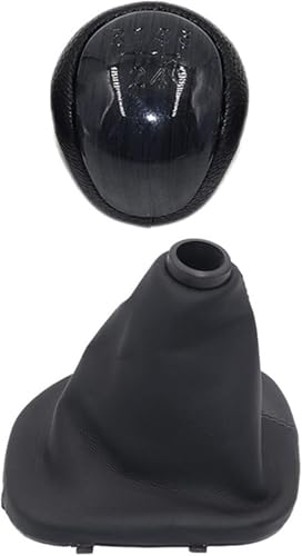 Weixxoai Auto-Schaltknauf-Adapter 5/6 geschwindigkeit ABS Silber Maunal Auto Schaltknauf Shifter Hebel Kopf Handball Chrom Für Kia Für Forte Koup Getriebe stick(5 Speed Black Pair) von Weixxoai