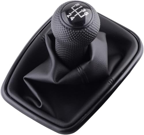 Weixxoai Auto-Schaltknauf-Adapter 5-Gang-Schaltknauf, Schalthebelmanschette aus PU-Leder für VW, für Golf 4 IV, für MK4 GTI R32, für Bora, für Jetta MT(Silber) von Weixxoai