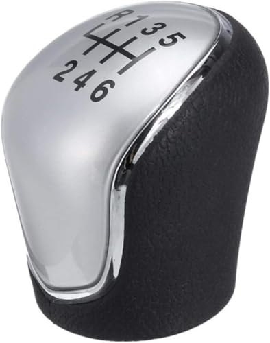Weixxoai Auto-Schaltknauf-Adapter 6-Gang-Schaltknauf Schwarz/Splitter Auto Auto Handschalthebel Stick Kopf Handball Für Hyundai IX35 2012 2013 2014 2015 2016(Silber) von Weixxoai