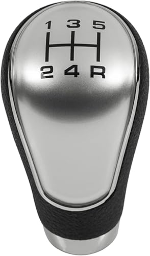 Weixxoai Auto-Schaltknauf-Adapter Auto-Schaltknauf, 5/6-Gang-Schaltknauf, Hebel, Schalthebelkopf, Auto-Styling-Zubehör, für Mazda 2 3 323 6 3 BK 2004-2012(5 Speed Silver) von Weixxoai