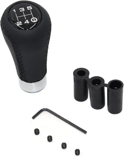 Weixxoai Auto-Schaltknauf-Adapter Auto-Schaltknauf, Universal-5-Gang-Auto-Schaltknauf, Schalthebel, Schalthebel aus PU-Leder für KIA, manueller Schaltknauf(Black Line 5 Speed) von Weixxoai