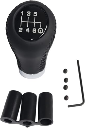 Weixxoai Auto-Schaltknauf-Adapter Auto-Schaltknauf, Universal-5-Gang-Auto-Schaltknauf, Schalthebel, Schalthebel aus PU-Leder für KIA, manueller Schaltknauf(Black Line 6 Speed) von Weixxoai
