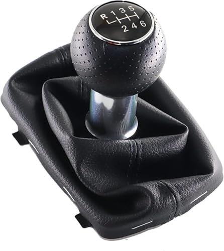 Weixxoai Auto-Schaltknauf-Adapter Auto-Schaltknauf, für A3 8L, für S-Line, Auto-Schaltgetriebe, 5-Gang-Getriebe, Schaltknauf, Schalthebel, Kopfgriff, Gamasche(Schwarz) von Weixxoai