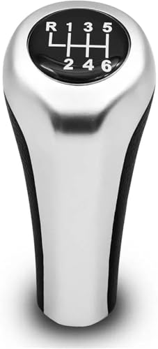 Weixxoai Auto-Schaltknauf-Adapter Für BMW 1 3 5 6 Serie für X1 X3 X5 M Griff Schaltknauf Kopf(6 Speed Silver) von Weixxoai