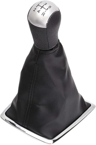 Weixxoai Auto-Schaltknauf-Adapter Für Ford Für Focus Für Mondeo Für Mustang Für Fiesta Für Galaxy 5/6 Geschwindigkeit Auto Schaltknauf Shifter Hebel Stick(5 Speed Silver) von Weixxoai