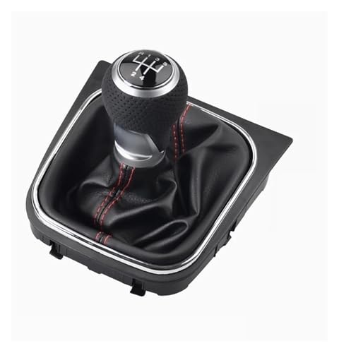 Weixxoai Auto-Schaltknauf-Adapter Für Golf 5 6 MK5 MK6 R32 R20 GTD GTI 2004-2013 Schalthebel Schaltknauf Boot für 5/6 Geschwindigkeit(Silber,5 Speed) von Weixxoai