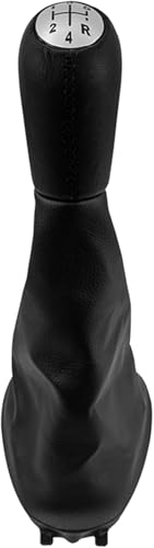 Weixxoai Auto-Schaltknauf-Adapter Für Renault Für Clio III 2005-2009 Für Megane II 2002-3009 Für Scenic II 2003-2006 Leder Schaltknauf Hebel Schalthebel Gamasche Boot Abdeckung(Matte Black) von Weixxoai