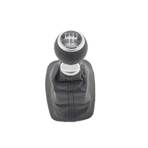 Weixxoai Auto-Schaltknauf-Adapter Für Skoda Für Fabia MK1 1999 2000 2001 2002 2003 2004 2005 2006 2007 2008 5 Für Geschwindigkeit Getriebe stick Schaltknauf Leder Boot(Weiß) von Weixxoai