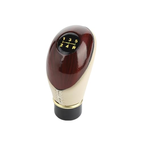 Weixxoai Auto-Schaltknauf-Adapter Holz Universal 5 für Gang Schaltknauf Schalthebel Auto Auto Motor Hebel Schaltknauf Schaltknauf Stick Mahagoni Schaltkopf(Beige) von Weixxoai