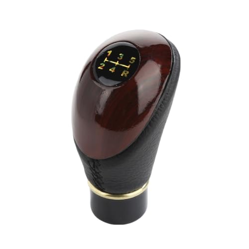 Weixxoai Auto-Schaltknauf-Adapter Holz Universal 5 für Gang Schaltknauf Schalthebel Auto Auto Motor Hebel Schaltknauf Schaltknauf Stick Mahagoni Schaltkopf(Schwarz) von Weixxoai