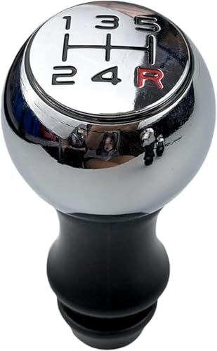 Weixxoai Auto-Schaltknauf-Adapter Matt verchromter Auto-Schaltknauf, Hebel, Schalthebel, Handhebel für Peugeot 106 206 306 406 107 207 307 407 301 308 2008 3008(Chrome Black Red) von Weixxoai