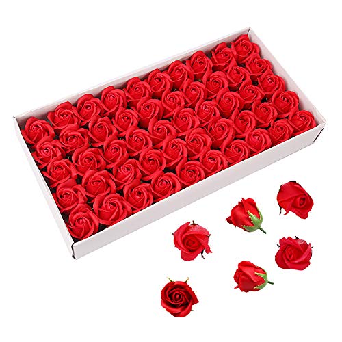 50 Stück Seife Rose Blume – Flora-Duftseife Rose Blume – Pflanzenöl Seife, Geschenk für Jahrestag/Geburtstag/Hochzeit/Valentinstag Box von Weiye