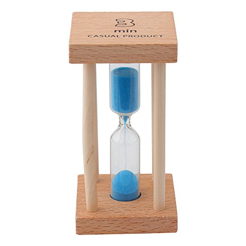 Mehrfarbige Sanduhr aus Holz für Heim und Schule. 3min blau von Weiye