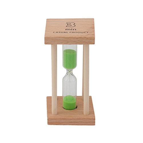 Multicolor Sanduhren Timer – Holz Sand Timer für Zuhause und Schule, Sanduhr Sand Uhr Timer 3min grün von Weiye