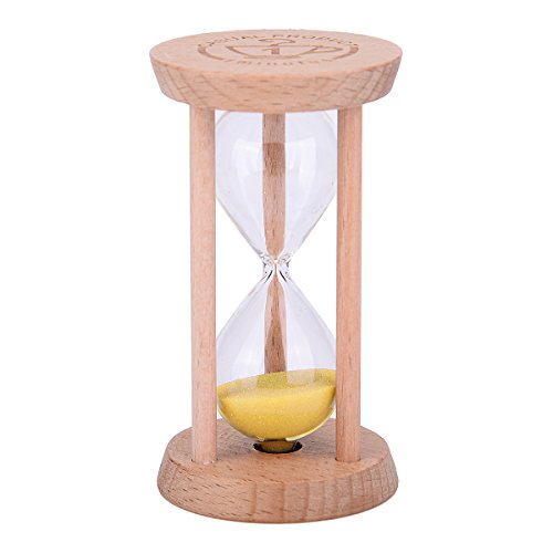 Mini-Sanduhr – Holz-Sanduhr, Timer, Holzfarbe, Werkzeug für Zuhause und Restaurant, 1 Minute/3 Minuten von Weiye