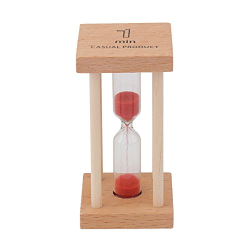 Multicolor Sanduhren Timer – Holz Sand Timer für Zuhause und Schule, Sanduhr Sand Uhr Timer 1min rot von Weiye