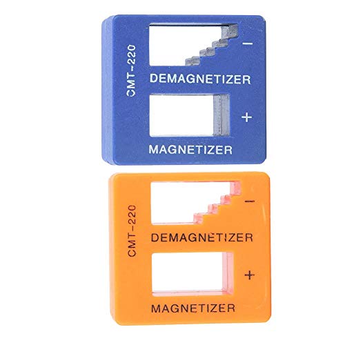 Entmagnetisierungswerkzeug, Kunststoff Blau + Orange Tragbarer Schraubendreher-Magnetisierer, Entmagnetisierungsgerät-Wartungswerkzeug für Schraubendreher-Magnetbit von Weiyiroty